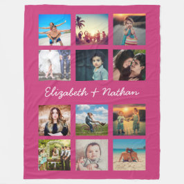 Skapa din egen Anpassningsbar 12 Photo Collage Ins Fleecefilt