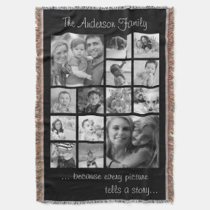 Skapa din egen Anpassningsbar 14-familjs fotokolla Filt