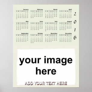 Skapa din egen Anpassningsbar 2016-fotoväggskalend Poster