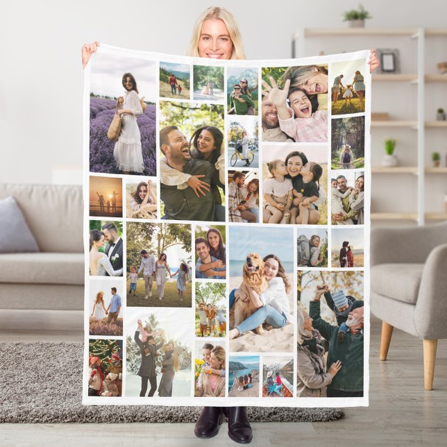 Skapa din egen Anpassningsbar 28 fotokollage Fleecefilt (Create Your Own Custom 28 Photo Collage Fleece Blanket)