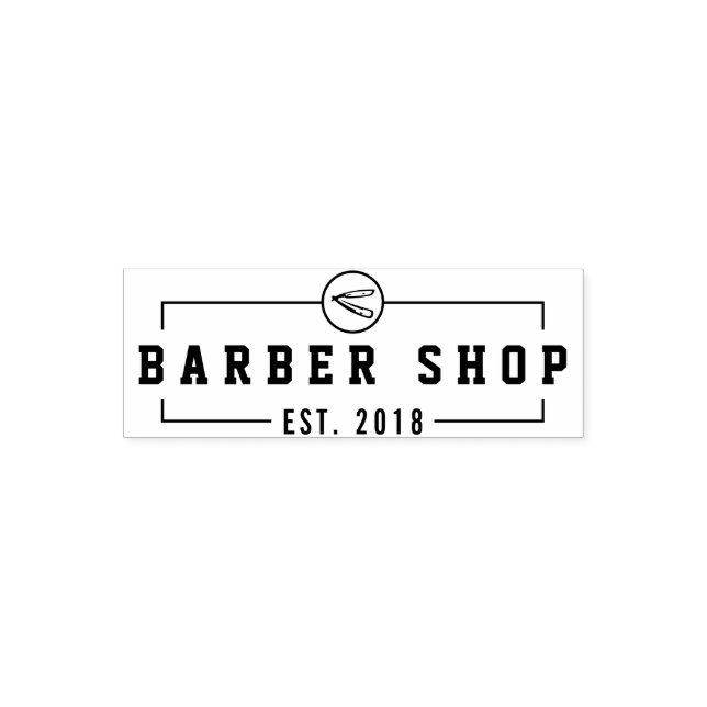 Skapa din egen Anpassningsbar Barbershop Business  Självfärgande Stämpel (Design)