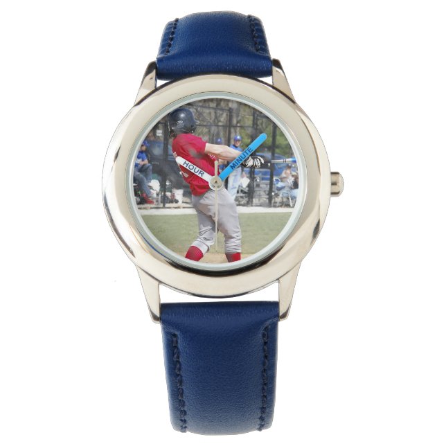 Skapa din egen Anpassningsbar blå numrerad ram Armbandsur (Framsida)