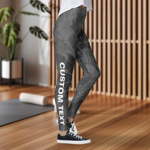 Skapa din egen Anpassningsbar Black Grått Tie Dye Leggings