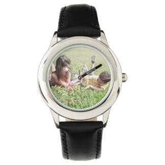 Skapa din egen Anpassningsbar Black Leather Strap  Armbandsur