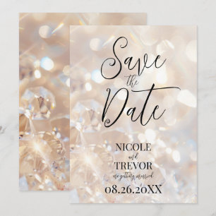 Skapa din egen Anpassningsbar Champagne Crystals Spara Datumet