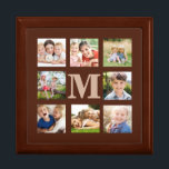 Skapa din egen Anpassningsbar Family 8 Fotokollage Minnesask<br><div class="desc">Skapa din egen moderna anpassningsbar brun 8-fotomatrisruta med dina Instagram-foton eller något av bilderna och din monogram/första personlig</div>
