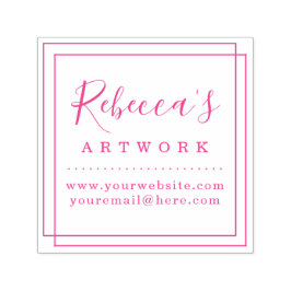 Skapa din egen Anpassningsbar Fuchsia Namn Artwork Självfärgande Stämpel