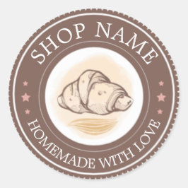 Skapa din egen anpassningsbar Homemade med kärlek Runt Klistermärke