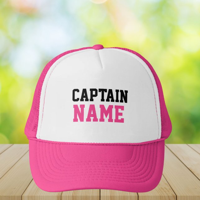 Skapa din egen Anpassningsbar kapten Namn Rosa Keps (Captain trucker hat)