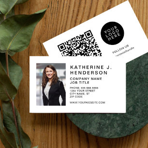 Skapa din egen Anpassningsbar Logotyp QR Photo Mod Visitkort