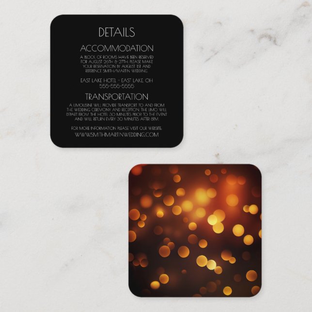 Skapa din egen Anpassningsbar-Orange Höstbokeh Tilläggskort (Fram/baksida)