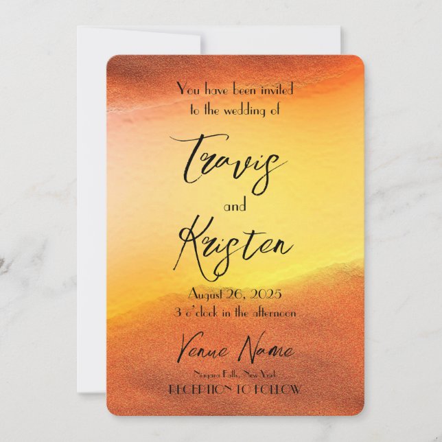 Skapa din egen Anpassningsbar-Orange i Bröllop Inbjudningar (Framsida)