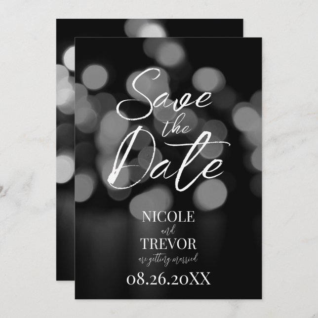Skapa din egen Anpassningsbar oskarp B&W Bokeh Spara Datumet (Fram/baksida)