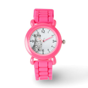 Skapa din egen Anpassningsbar Pet Photo Rosa Armbandsur