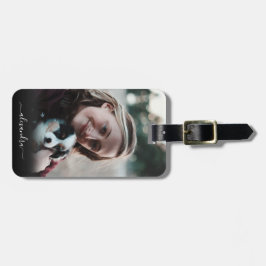 Skapa din egen Anpassningsbar Photo Monogram Namn Bagagebricka