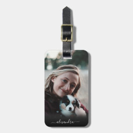 Skapa din egen Anpassningsbar Photo Monogram Namn Bagagebricka