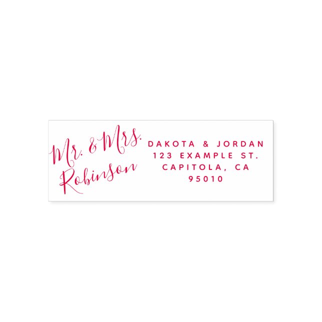 Skapa din egen Anpassningsbar Red Bröllop Returadr Självfärgande Stämpel (Design)