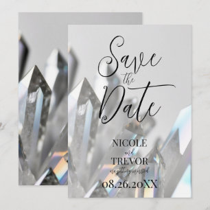 Skapa din egen Anpassningsbar rensa Crystals Grått Spara Datumet