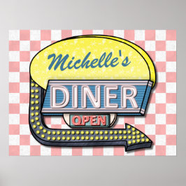 Skapa din egen Anpassningsbar Retro 50:s Middag 2 Poster
