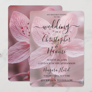 Skapa din egen Anpassningsbar Söt Rosa Flower Clos Inbjudningar