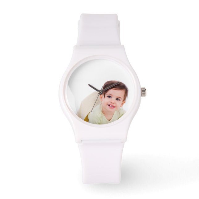 Skapa din egen Anpassningsbar White Sporty Watch Armbandsur (Framsida)
