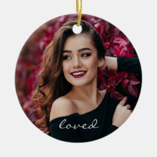 Skapa din egen Anpassningsbars foto-DIY Loved Julgransprydnad Keramik