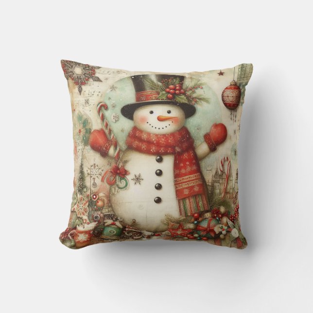 Skapa din egen årshelg Snögubbe Kudde (Framsida)