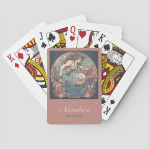 Skapa din egen Art nouveau Aquarius Zodiac Casinokort