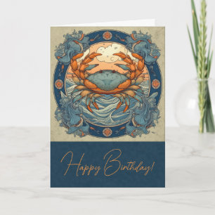 Skapa din egen Art Nouveau Cancer Zodiak Helgkort