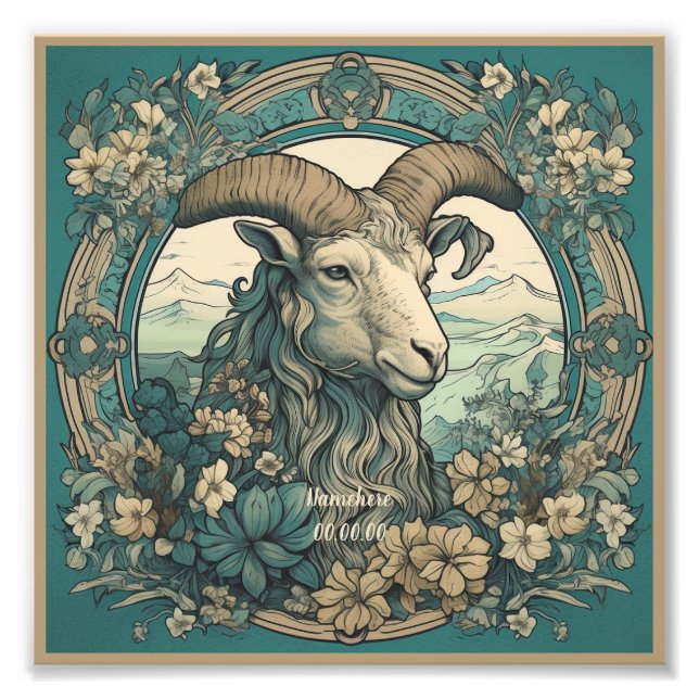 Skapa din egen Art nouveau Capricorn Zodiac Fototryck (Framsidan)