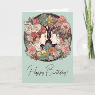 Skapa din egen Art nouveau Gemini Zodiac Helgkort