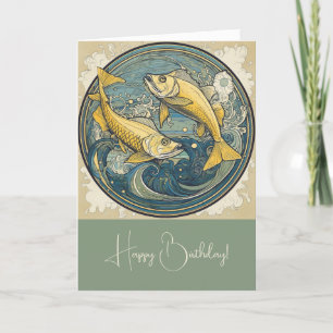Skapa din egen Art nouveau Pisces Zodiac Helgkort