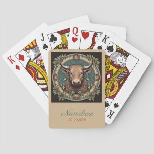 Skapa din egen Art nouveau Taurus Zodiac Casinokort