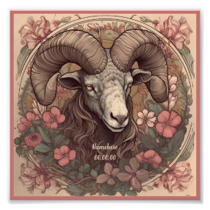 Skapa din egen Art Nouveau Väduren Zodiak Fototryck