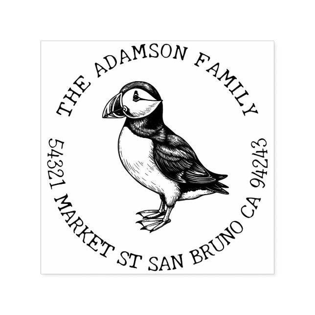 Skapa din egen Atlantic Puffin-Returadress Självfärgande Stämpel (Design)