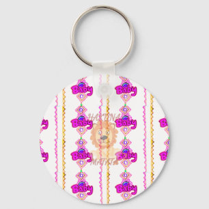 Skapa din egen Baby Roligt-textdesign för Lejona U Nyckelring