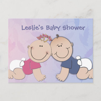 Skapa din egen babyduschdesign inbjudan vykort