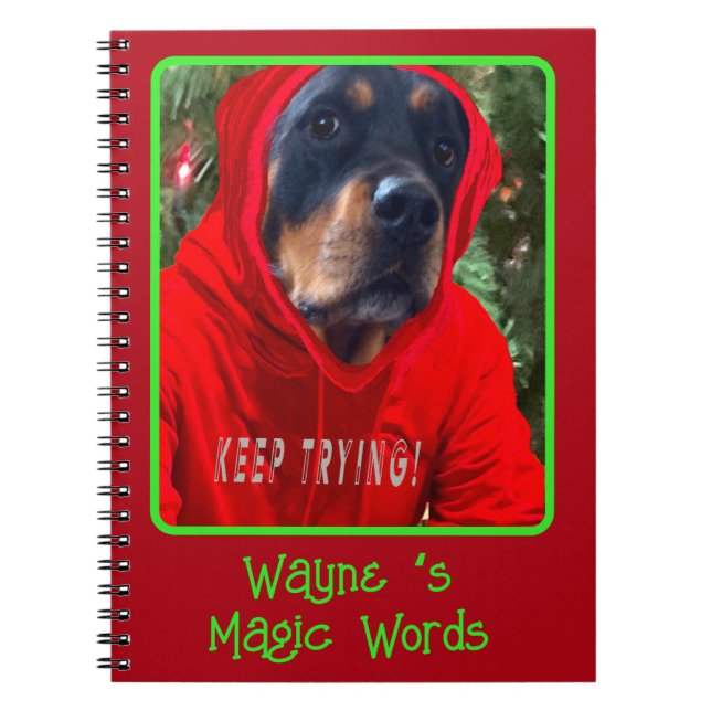 Skapa din egen bärbara Magic Rottweiler Anteckningsbok (Framsidan)