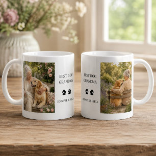 Skapa din egen bästa hundfarmor monogram foto kaffemugg