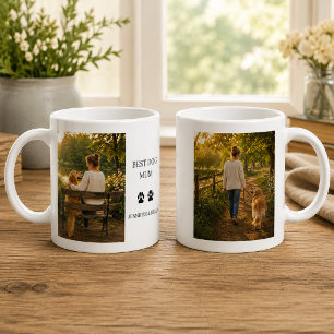 Skapa din egen bästa hundmamma-monogramfotografi kaffemugg