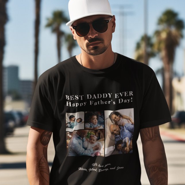 Skapa din egen bästa Pappa någonsin 4-fotokollage T Shirt (Skapare uppladdad)