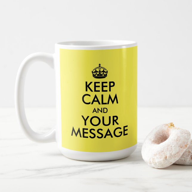 Skapa din egen Behålla-Lugn och ditt meddelande Kaffemugg (Med munk)