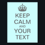 Skapa din egen "Behålla Lugn"-Poster (med grått) Poster<br><div class="desc">Skapa ditt eget poster "Håll lugn och fortsätt"! Fyll i den egna texten i de bifogade rutorna och anpassa den som du vill (jag rekommenderar ett ljus färg för bakgrunden med den här grått texten & krona). Underbar för lärare - gör en anpassningsbar poster för ditt klassrum! Eller skapa din...</div>