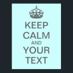 Skapa din egen "Behålla Lugn"-Poster (med grått) Poster<br><div class="desc">Skapa ditt eget poster "Håll lugn och fortsätt"! Fyll i den egna texten i de bifogade rutorna och anpassa den som du vill (jag rekommenderar ett ljus färg för bakgrunden med den här grått texten & krona). Underbar för lärare - gör en anpassningsbar poster för ditt klassrum! Eller skapa din...</div>