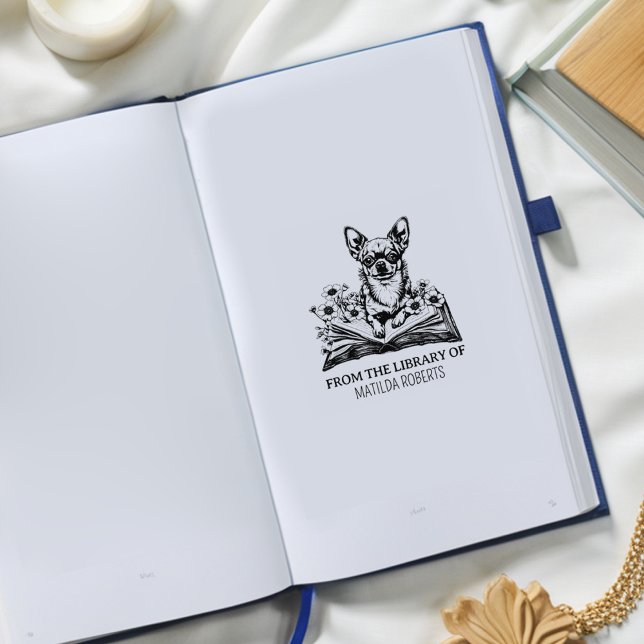 Skapa din egen bibliotekschihuahua exlibris stämpel (Skapare uppladdad)