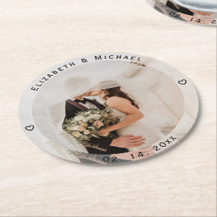 Skapa din egen bild och Groom Photo Bröllop Underlägg Papper Rund