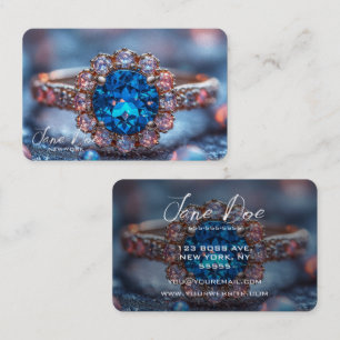 Skapa din egen blå Gemstone Ring judelry Visitkort