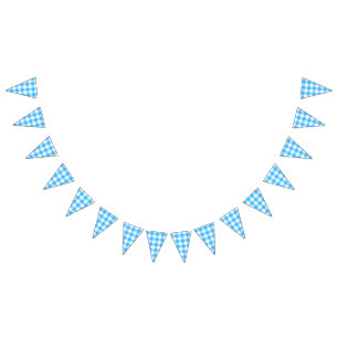 Skapa din egen blå Gingham Vimplar