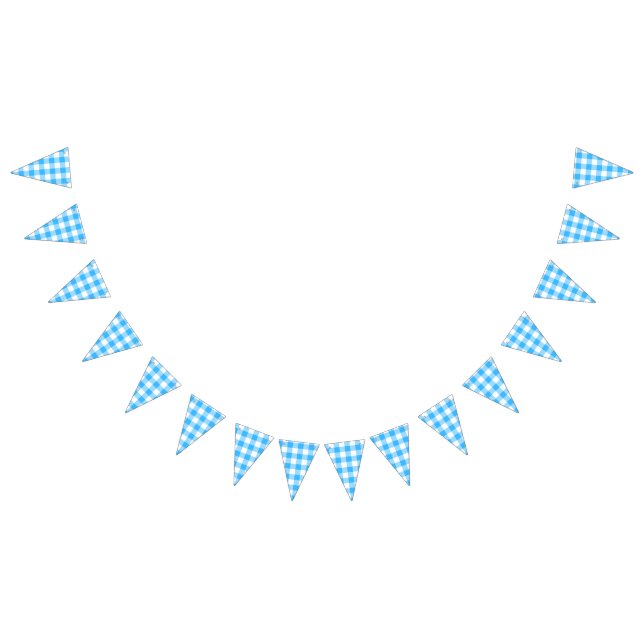 Skapa din egen blå Gingham Vimplar (Alla)