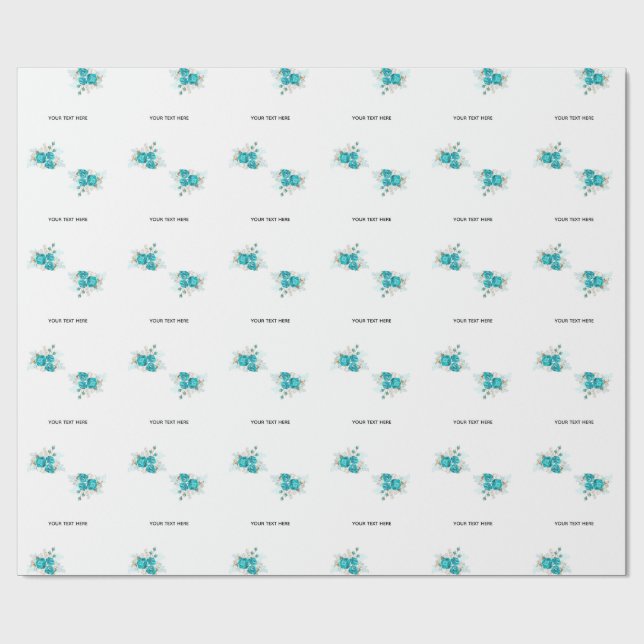 Skapa Din Egen Blå Ros Elegant Presentpapper (Platt)